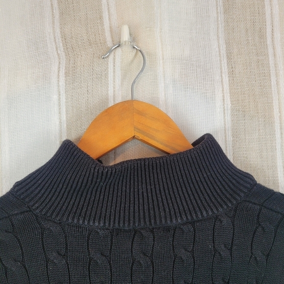 Lauren Ralph Lauren 100% Cotton Cable Knit Sweater Black Size Extra Large - Picture 8 of 9